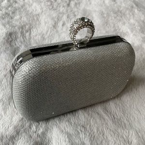 Elegant Glittery Silver Charming Charlie Clutch